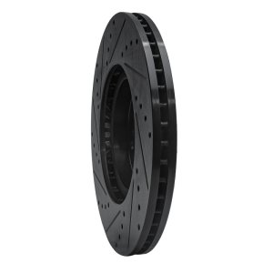 Acura MDX Brake Rotor (1) - Front Right - R1 Concepts - Drilled & Slotted - Black - `07-`20